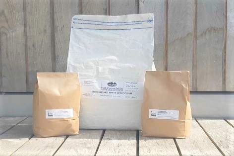 Irish Stoneground White Spelt Flour grown by Oak Forest Mills - free of artificial chemicals & pesticides